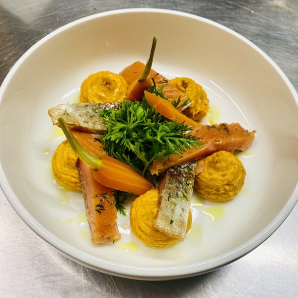 Gravlax truite labneh restaurant le choucas manigod